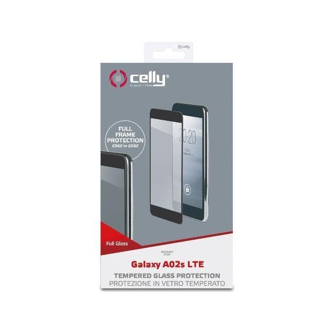 Celly Full Glass per Samsung Galaxy A02S Nero