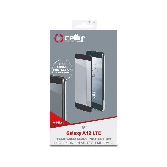 Celly Full Glass per Samsung Galaxy A12 Nero