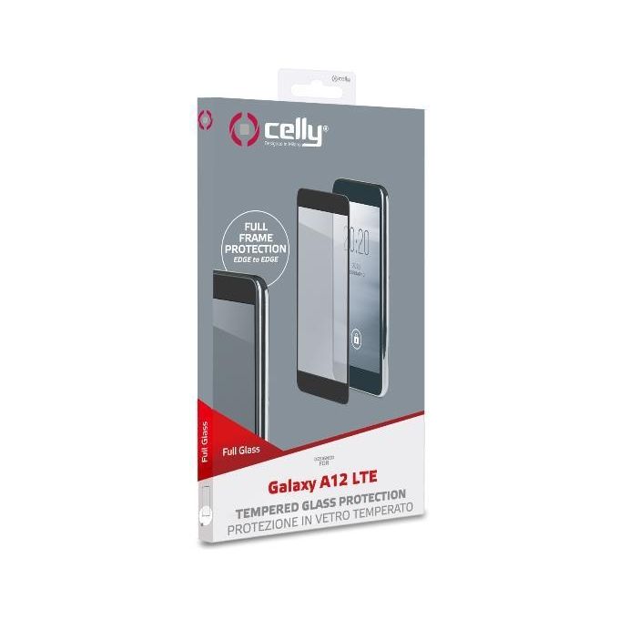 Celly Full Glass per Samsung Galaxy A12 Nero
