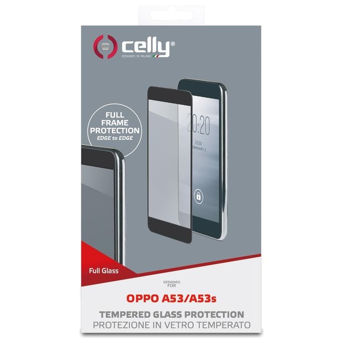 Celly Full Glass per Oppo A53-A53S Nero