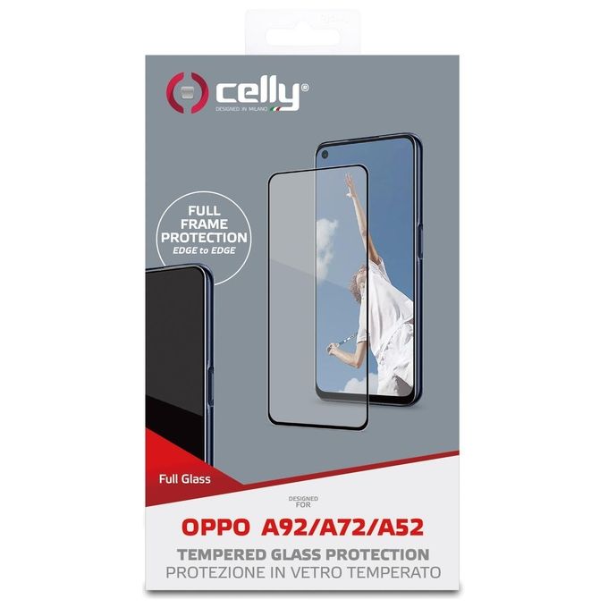 Celly Full Glass per Oppo A72-A52-A92 Nero