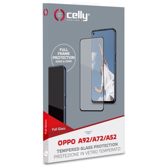 Celly Full Glass per Oppo A72-A52-A92 Nero