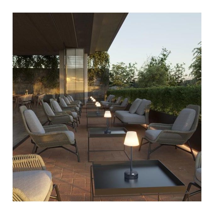 New Garden Lola Slim 30 Lampada da Tavolo a Batteria Antracite