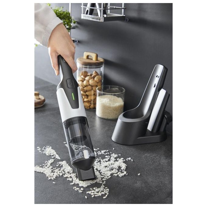 Rowenta AC9736WO X-Touch Aspirabriciole Portatile senza Fili Motore Digitale 80 W 0,2 L Autonomia 10 min Base di Ricarica colore Grigio Bianco