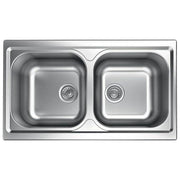 Apell TM862IPC Serie Atmosfera Lavello Inox Prelucido da Incasso 2 Vasche 86x50cm