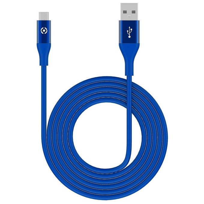 Celly Usb Micro Color 3mt Blu