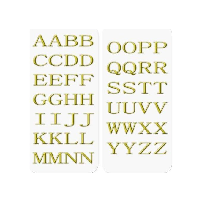 Celly STICKERLETTER01 3D Stickers Lettere dell'Alfabeto in Gomma Set 52 Pezzi colore Oro