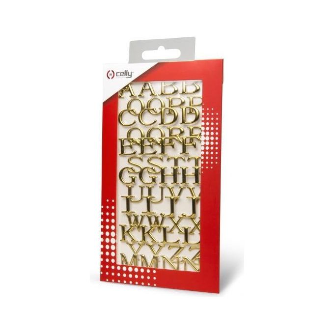 Celly STICKERLETTER01 3D Stickers Lettere dell'Alfabeto in Gomma Set 52 Pezzi colore Oro