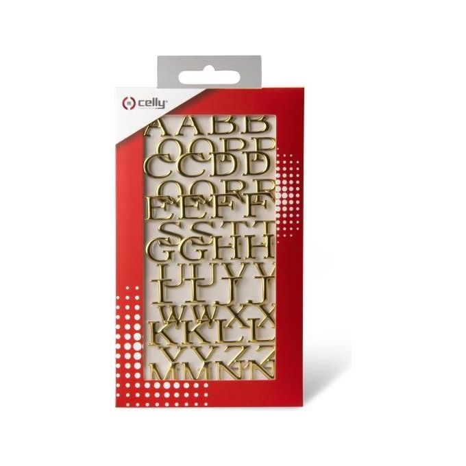 Celly STICKERLETTER01 3D Stickers Lettere dell'Alfabeto in Gomma Set 52 Pezzi colore Oro