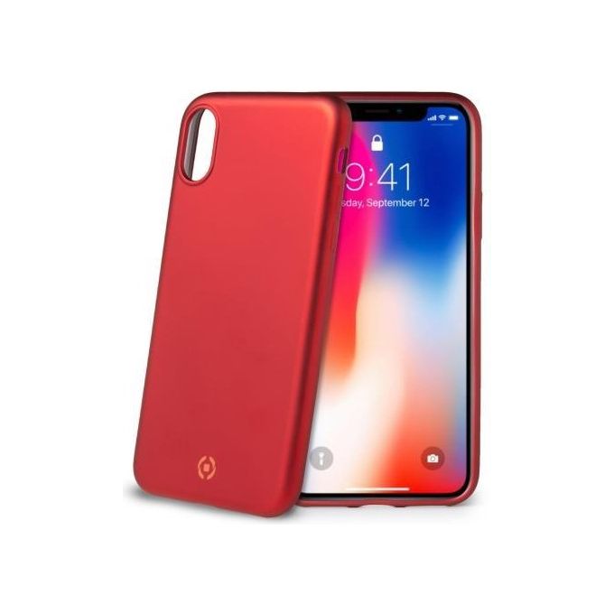 Celly Soft Matt Cover per iPhone X-XS Rosso