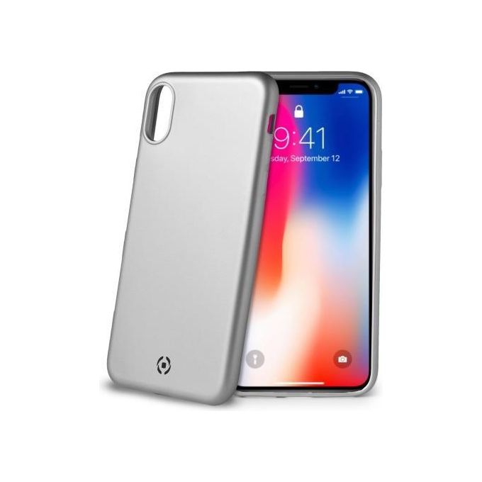 Celly Soft Matt Cover per iPhone X-XS Silver