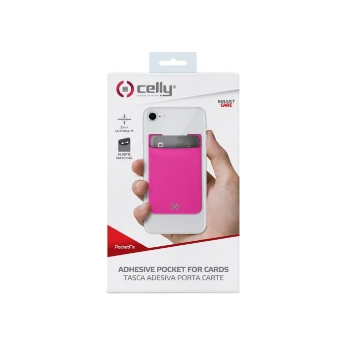 Celly Fessura per Carte di Credito con Adesivo Rosa