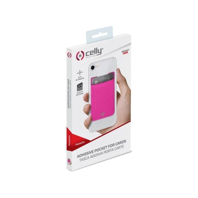 Celly Fessura per Carte di Credito con Adesivo Rosa