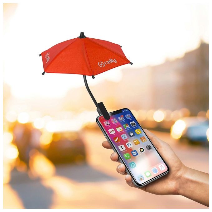 Celly Zero Feeling Ombrello per Smartphone Rosso