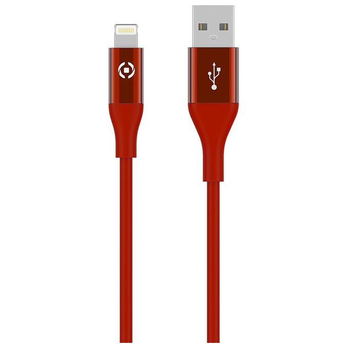 Celly Cavo Usb Lightning Color 3mt Rosso