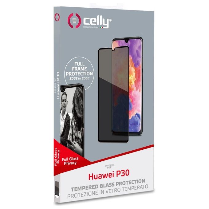 Celly PRIVACYF848BK Privacy Full Glass Pellicola Proteggischermo Huawei P30 Vetro Temperato 9H Privacy 0,3 mm colore Nero
