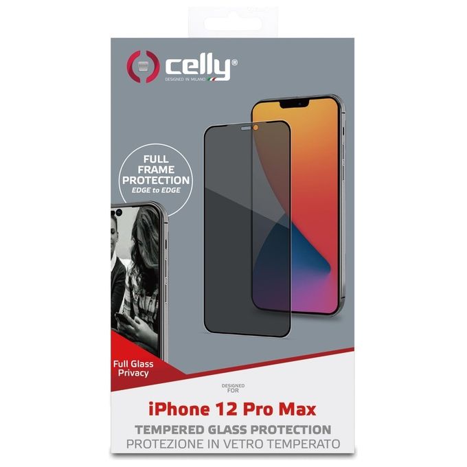 Celly Pellicola Privacy 3D Full per iPhone 12 Pro Max Nero