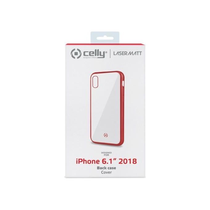 Celly Laser Matt Cover per iPhone XR Rosso