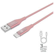 Celly Usb a Usb-C Color 3mt Rosa