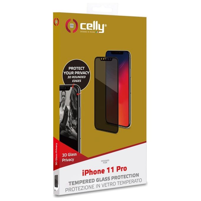 Celly Pellicola Privacy 3D per iPhone 11 Pro Nero
