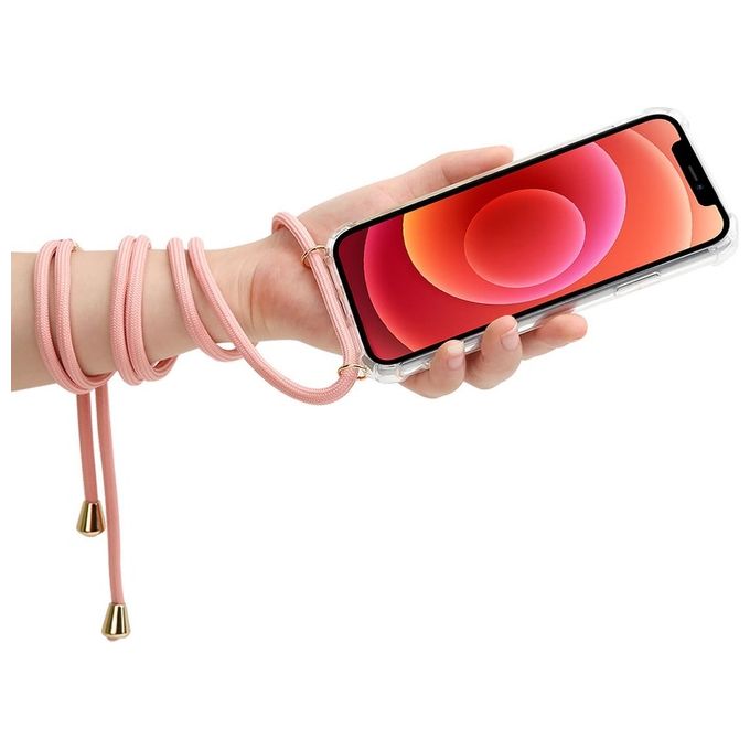 Celly Lacet Case per iPhone 12 Mini Nero-Rosa