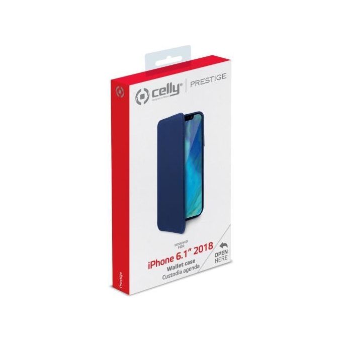 Celly Prestige Cover per iPhone XR Blu