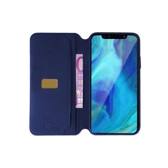 Celly Prestige Cover per iPhone XS Max Blu