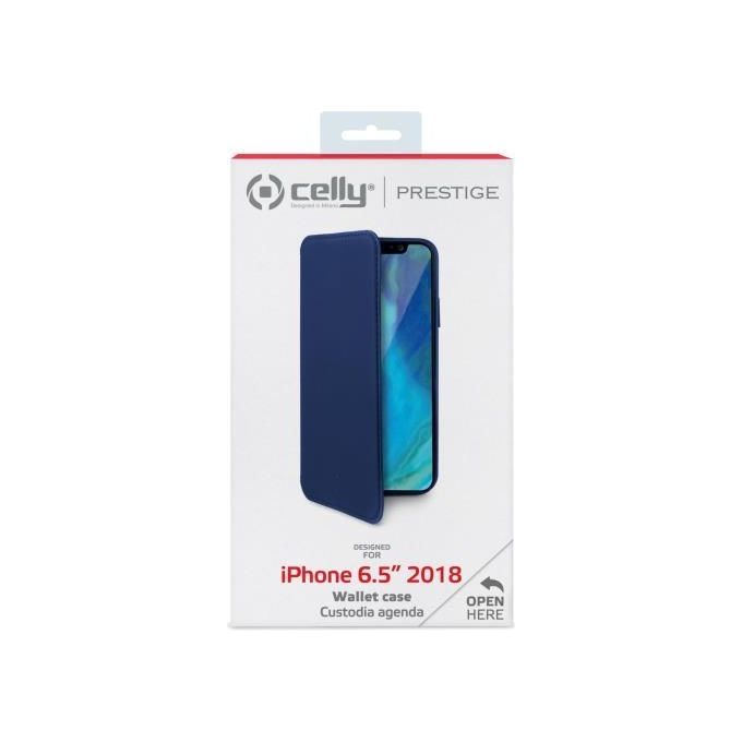 Celly Prestige Cover per iPhone XS Max Blu