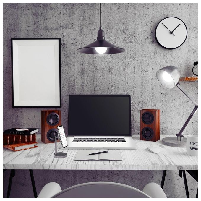 Celly GHOSTDESKDS Ghost Desk Supporto Magnetico Universale da Scrivania Orientabile 360° in Alluminio colore Nero