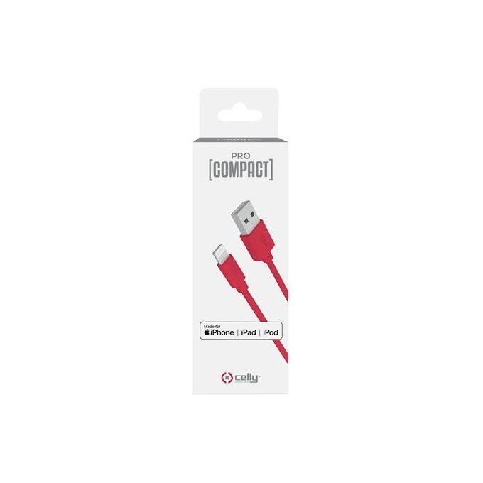 Celly Procompact Cavo Lightning Rosso