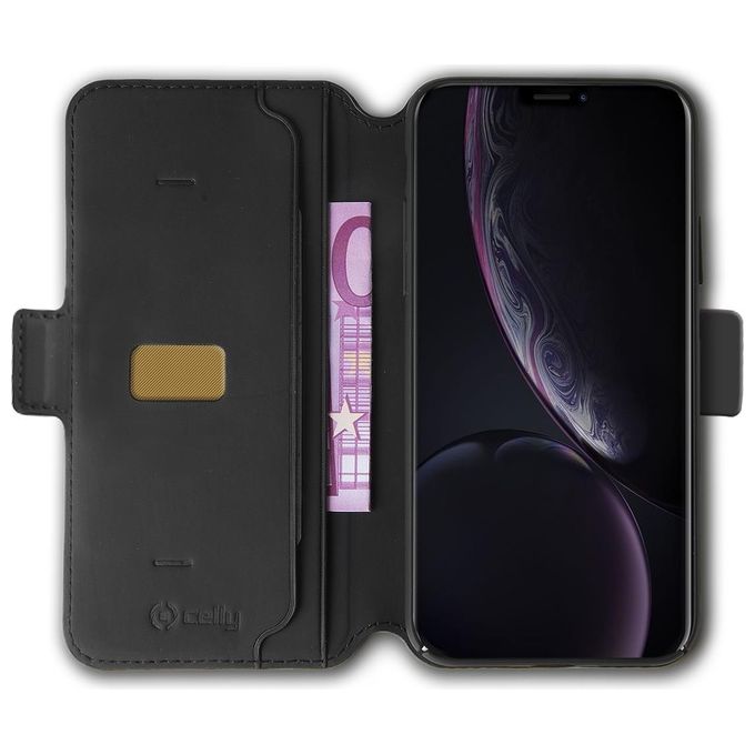 Celly Prestige Magnetic Cover per iPhone XR Nero
