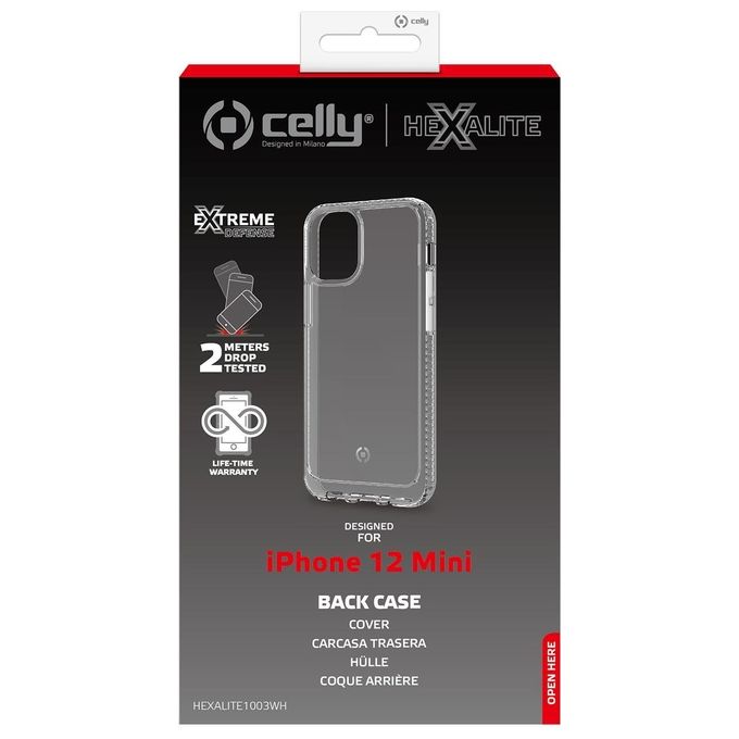 Celly Cover Hexalite per iPhone 12 Mini Bianco