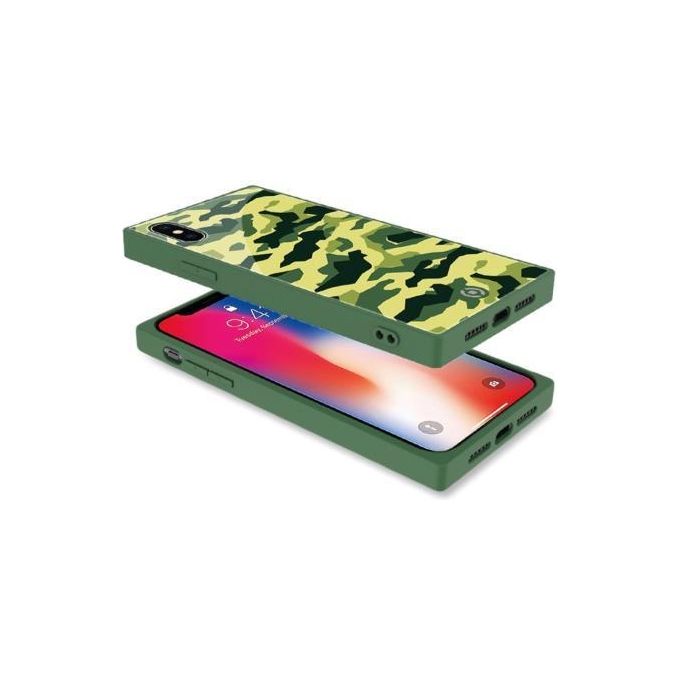 Celly Diamond Square Camo Cover per iPhone XS-X Verde