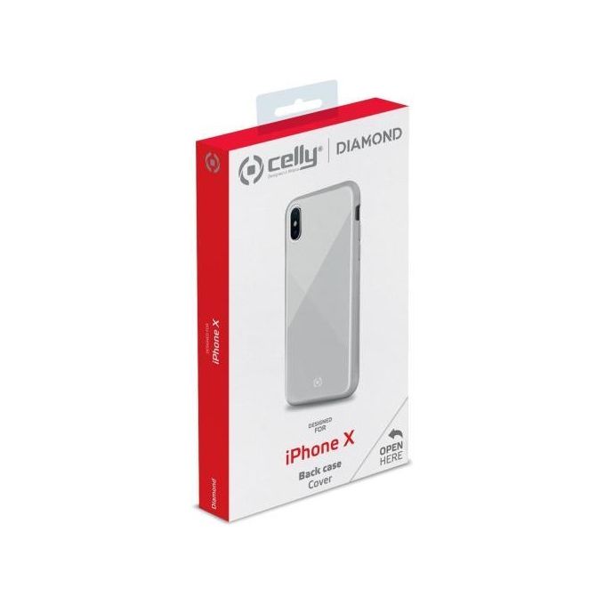 Celly Diamond Glass Case per iPhone X-XS Bianco