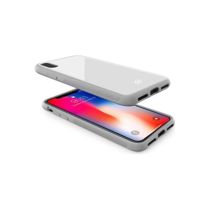 Celly Diamond Glass Case per iPhone X-XS Bianco
