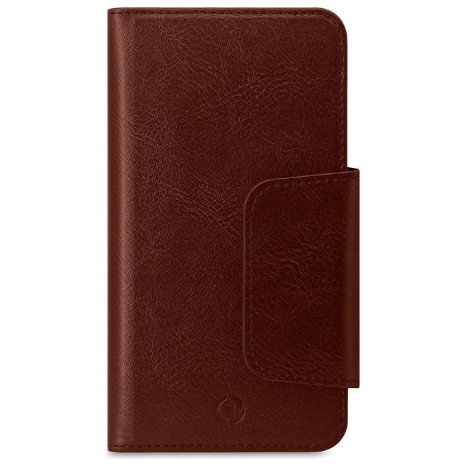 Celly Duomo Wallet Case Cover per Smartphone 6.5'' Marrone