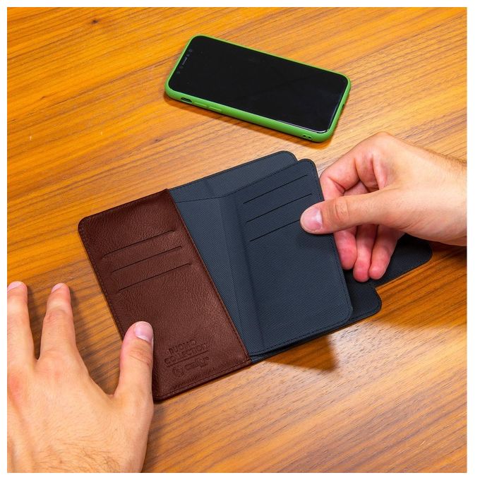 Celly Duomo Wallet Case Cover per Smartphone 6.5'' Marrone