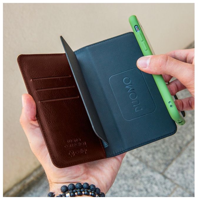 Celly Duomo Wallet Case Cover per Smartphone Universale 5.8'' Marrone