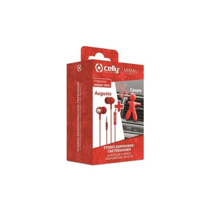 Celly Bundle Cesare Augusto Auricolari e Profumatore Rosso