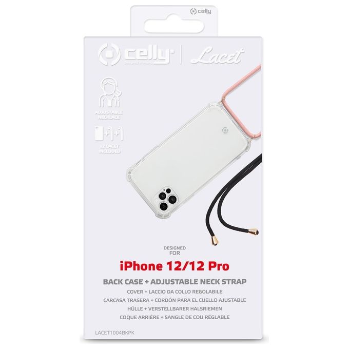 Celly Lacet Case per iPhone 13 Nero-Rosa