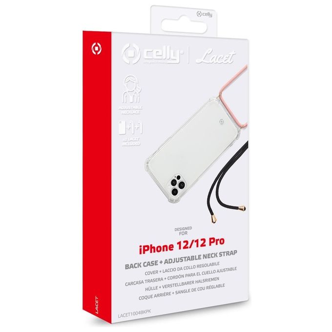 Celly Lacet Case per iPhone 13 Nero-Rosa