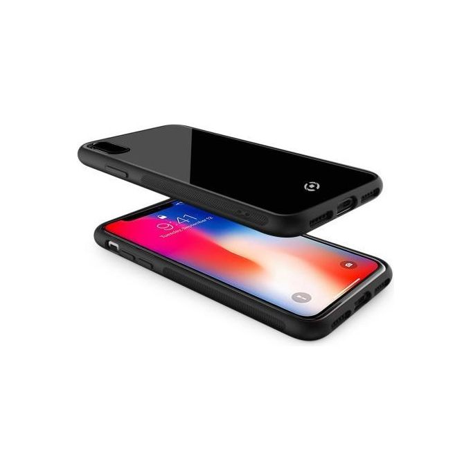 Celly Diamond Glass Case per iPhone X-XS Nero