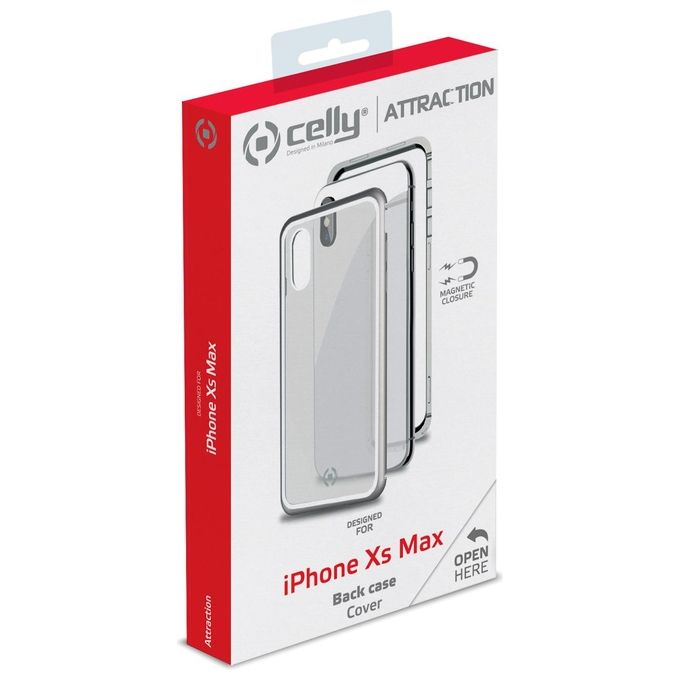 Celly Attraction Case per iPhone XS Max Silver