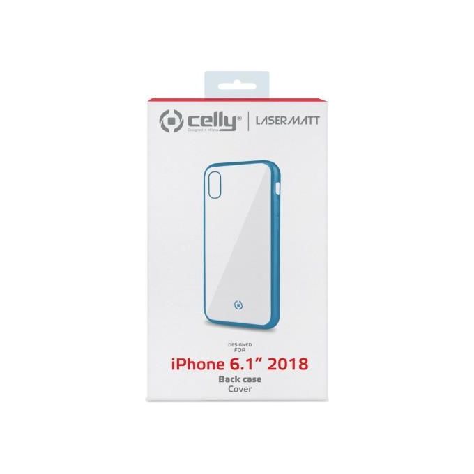 Celly Laser Matt Cover per iPhone XR Azzurro