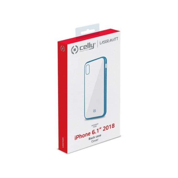 Celly Laser Matt Cover per iPhone XR Azzurro
