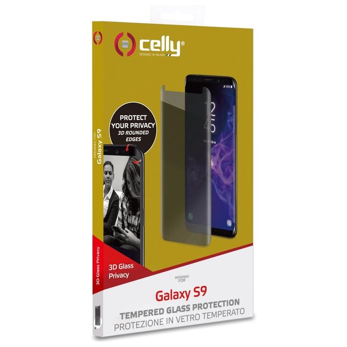 Celly Pellicola Privacy 3D per Samsung Galaxy S9 Nero