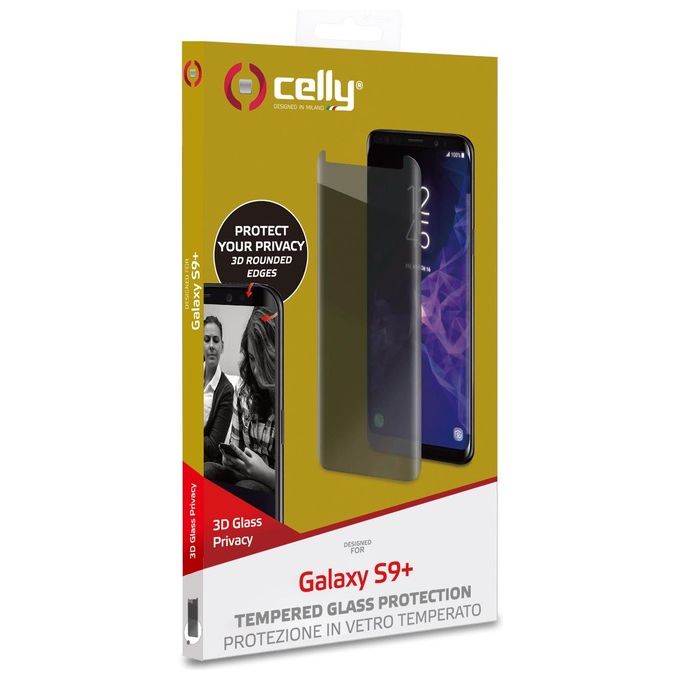 Celly Pellicola Privacy 3D per Samsung Galaxy S9+ Nero