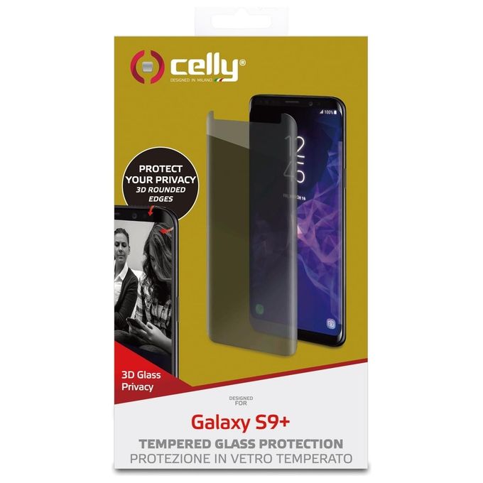 Celly Pellicola Privacy 3D per Samsung Galaxy S9+ Nero