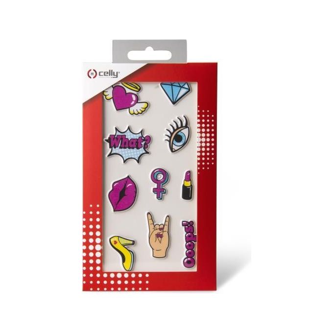 Celly STICKERTEEN02 3D Stickers Teen Girl Adesivi Decorativi Set 10 Pezzi per Smartphone Tablet PC colore Multicolore