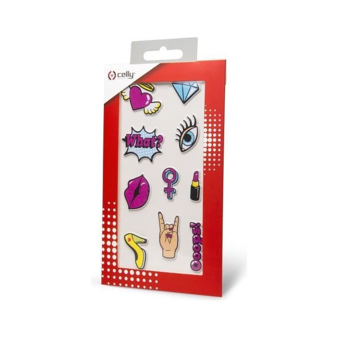 Celly STICKERTEEN02 3D Stickers Teen Girl Adesivi Decorativi Set 10 Pezzi per Smartphone Tablet PC colore Multicolore